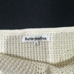 Reformation Cream Waffle Knit Pullover